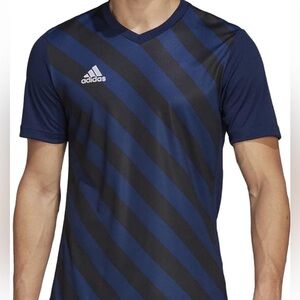 Adidas Entrada 22 Blue and Black Striped Jersey👵MT
